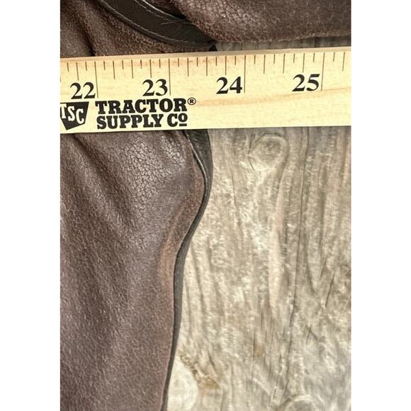 VTG St John’s Bay Brown Leather Pilot Jacket Faux Fur Lining Womens XL Bomber - Picture 7 of 10